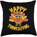 Happy Thanksgiving Turkey Fall Feast Holiday Celebration Throw Pillow by Unknown