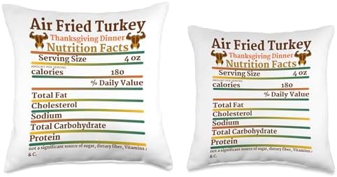 Air Fried Turkey Thanksgiving Nutrition Facts Favorite Foods Throw Pillow - Image 3
