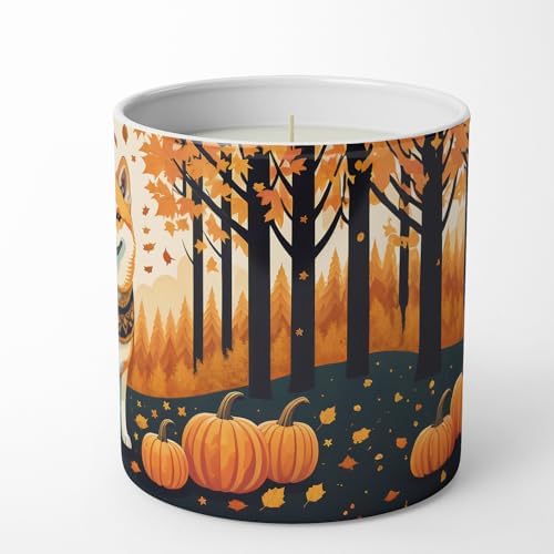Caroline's Treasures DAC1072CDL Shiba Inu Fall Decorative Soy Candle Nature Soy Wax Essential Oil Home Decor Ideal for Bedroom Kitchen Bath Office Gift, 10 oz - Image 5
