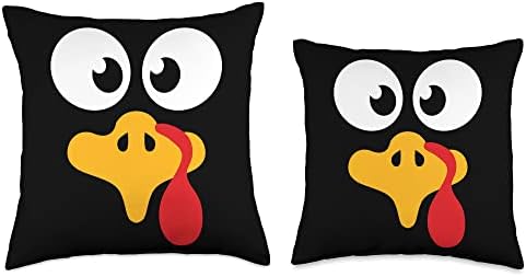 Crazy cute thanksgiving turkey face for dinner costume Throw Pillow - Image 3