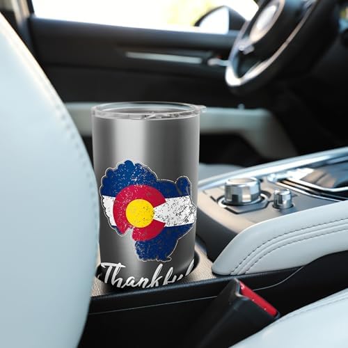 COLORADO State Flag Turkey Thanksgiving Home Celebrations Stainless Steel Insulated Tumbler - Image 6