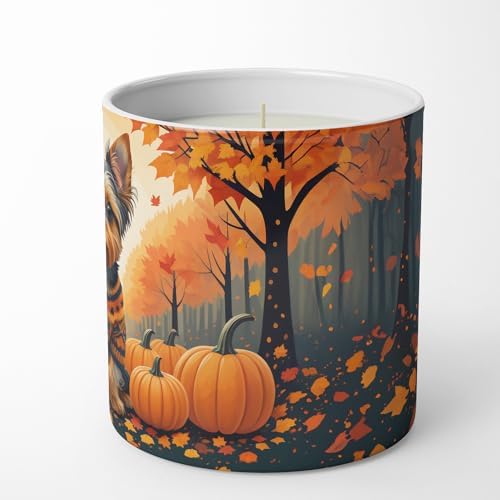 Caroline's Treasures DAC1081CDL Yorkshire Terrier Fall Decorative Soy Candle Nature Soy Wax Essential Oil Home Decor Ideal for Bedroom Kitchen Bath Office Gift, 10 oz - Image 5
