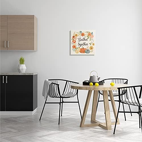 Gather Together Orange Floral, 17 x 17 Inch Canvas Wall Art - Image 3