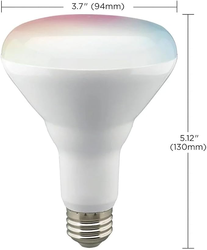 Satco S11276 Starfish BR30 WiFi Smart LED Color-Changing Light Bulb, Works with Siri, Alexa, Google Assistant, SmartThings, 2700K-5000K, 2-Pack