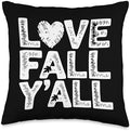 Love Fall Y'all, Family Thanksgiving Friends Giving Throw Pillow by HadleyDesigns