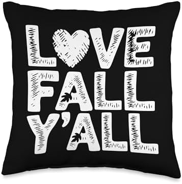 Love Fall Y'all, Family Thanksgiving Friends Giving Throw Pillow by HadleyDesigns