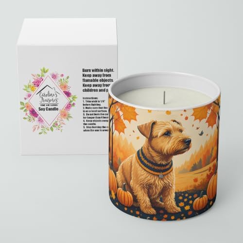 Caroline's Treasures DAC1057CDL Lakeland Terrier Fall Decorative Soy Candle Nature Soy Wax Essential Oil Home Decor Ideal for Bedroom Kitchen Bath Office Gift, 10 oz - Image 2