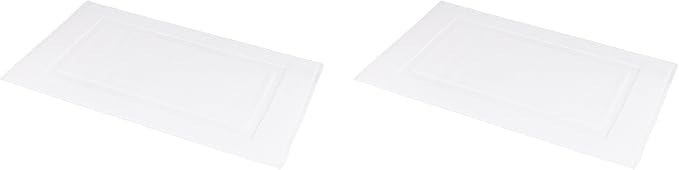Amazon Basics Non-Slip Cotton Bath Mat, 100% Cotton Absorbent, Machine Washable, 31" L x 20" W, Bright White (Pack of 2)