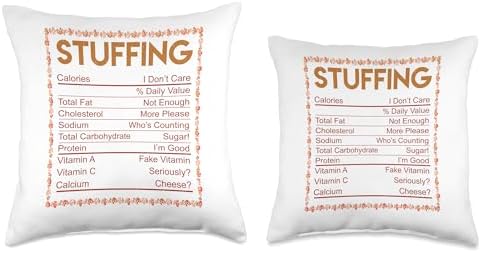 Stuffing Nutritional Content Funny Food Turkey Thanksgiving Throw Pillow - Image 3