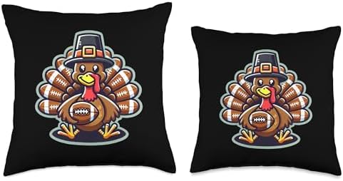 Football Turkey Funny Thanksgiving Animal Bird Sports Player Throw Pillow - Image 3
