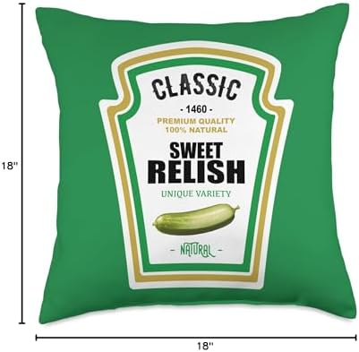 Sweet Relish DIY Halloween Costume Condiment Green Pickle Throw Pillow