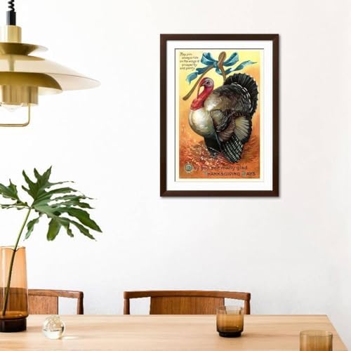 Art.com Wall Art Print Turkey and Wishbone on Brown Frame, 32" x 44" - Image 3