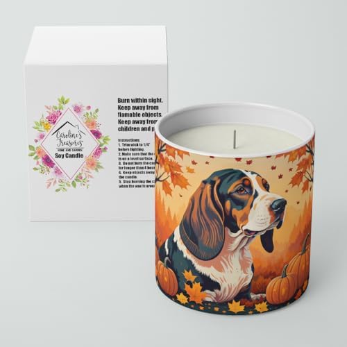 Caroline's Treasures DAC1013CDL Basset Hound Fall Decorative Soy Candle Nature Soy Wax Essential Oil Home Decor Ideal for Bedroom Kitchen Bath Office Gift, 10 oz - Image 2