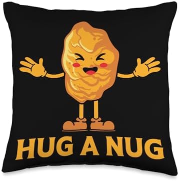 Thanksgiving Hug a Nug Nuggets Chicken Throw Pillow by Unknown