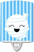 Caroline's Treasures BB6960CNL Halloween Ghost Mummy Ceramic Night Light Compact, UL-Certified, Ideal for Bedroom, Bathroom, Nursery, Hallway, Kitchen, 6x4x3, Multicolor