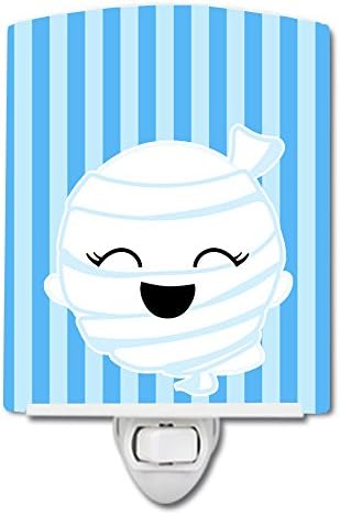 Caroline's Treasures BB6960CNL Halloween Ghost Mummy Ceramic Night Light Compact, UL-Certified, Ideal for Bedroom, Bathroom, Nursery, Hallway, Kitchen, 6x4x3, Multicolor