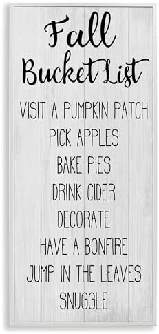 'Fall Bucket List Casual Sign'| Framed Giclee Art by StupellIndustries