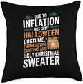 Funny Inflation Halloween Thanksgiving Christmas Throw Pillow by Unknown