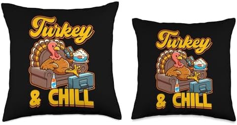 Turkey & Chill Thanksgiving Relaxation Throw Pillow - Image 3