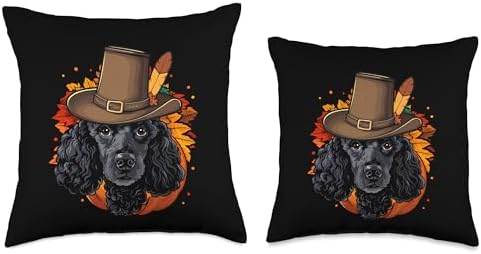 Funny Thanksgiving Poodle Throw Pillow - Image 3
