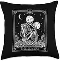 The Lovers Vintage Tarot Card Astrology Goth Halloween Women Throw Pillow