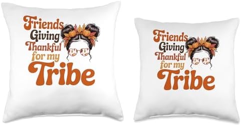 Family Thanksgiving 2025 Thankful for My Tribe Fall Autumn Throw Pillow - Image 3