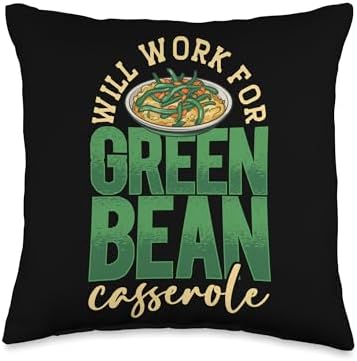 Green Bean Casserole, Funny Thanksgiving Dish Throw Pillow by Unknown