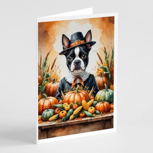 Caroline's Treasures Boston Terrier Dogs Blank 5x7 Note Cards Set of 8 by CarolinesTreasures