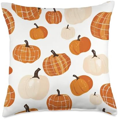 Plaid Pumpkin Thanksgiving Autumn Season Home Decor Throw Pillow by Unknown