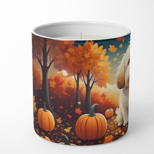 Caroline's Treasures DAC1041CDL Coton De Tulear Fall Decorative Soy Candle Nature Soy Wax Essential Oil Home Decor Ideal for Bedroom Kitchen Bath Office Gift, 10 oz - Image 3