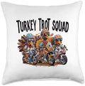 Turkey Trot Squad Thanksgiving Trot Race Women Men Kids Throw Pillow by Unknown