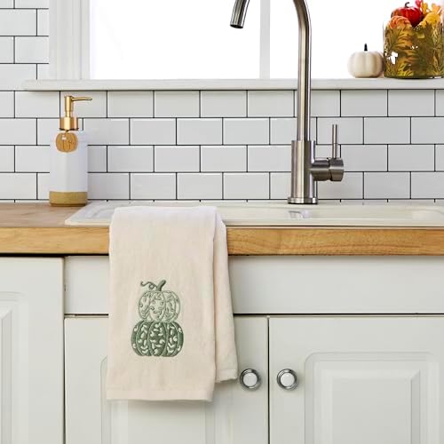 SKL Home Fall/Thanksgiving Scroll Pumpkin Hand Towel Set-2pc, Natural - Image 2