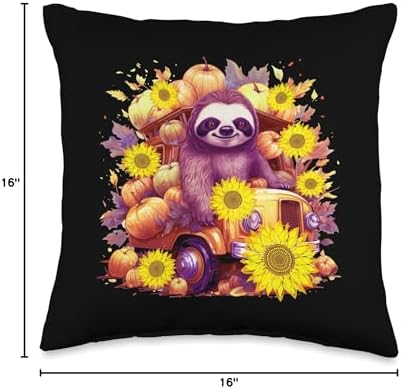 Thanksgiving Sloth Lover Gift for Men Women Kids Girls Boys Throw Pillow - Image 4
