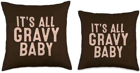 It's All Gravy Baby Funny Thanksgiving Dinner Men Women Kids Throw Pillow - Image 3