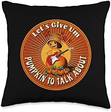 Let's Give 'Um Pumpkin | Funny Thanksgiving, Halloween, Fall Throw Pillow by Unknown
