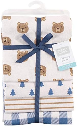 Hudson Baby Unisex Baby Cotton Flannel Receiving Blankets, Little Bear, One Size - Image 2