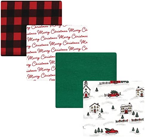 Hudson Baby Unisex Baby Cotton Flannel Receiving Blankets, Christmas Scene, One Size by HudsonBaby