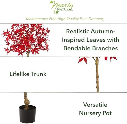 Nearly Natural 4ft. Autumn Maple Artificial Fall Tree - Image 2