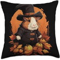 Funny Pilgrim Guinea Pig Happy Thanksgiving Thanksgiving Day Guinea Pig Pilgrim Fall Autumn Halloween Throw Pillow, 18x18, Multicolor by Unknown