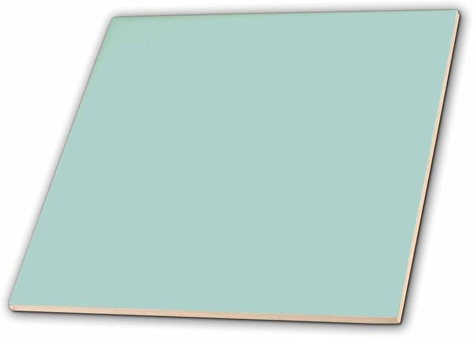 3dRose ct_159844_1 Plain Mint Blue-Solid Color-Light Turquoise-Grey-Gray-Modern Contemporary Simple Pastel Teal-Ceramic Tile, 4-Inch