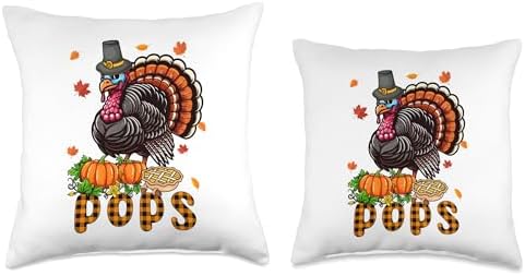 Pops Thanksgiving Fall Pumpkins Pie Matching Family Kids Throw Pillow - Image 3
