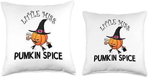 Funny Halloween Little Miss Pumpkin Spice Thanksgiving Throw Pillow - Image 3