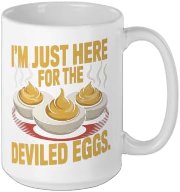 I’m Just Here for the Deviled Eggs Egg Expert Deviled Egg Ceramic Mug, White, 15oz - Image 2