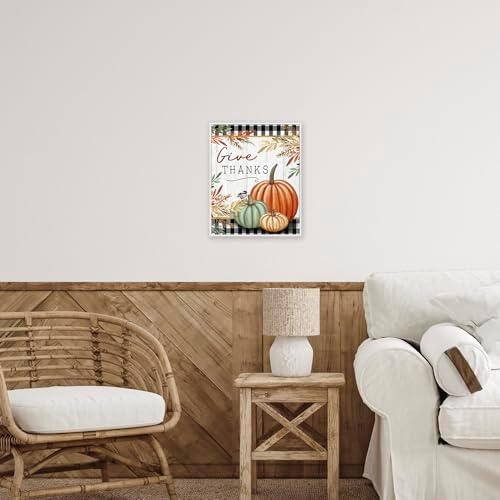Thanksgiving Gingham Pumpkin, 16 x 20 Inch Framed Giclée Print - Image 3