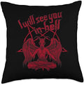 Satan loves me I will see you in Hell Lucifer 666 saying Throw Pillow