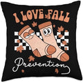 I Love Fall Prevention Socks Thanksgiving Autumn Quote Throw Pillow by Unknown