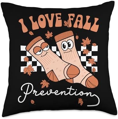 I Love Fall Prevention Socks Thanksgiving Autumn Quote Throw Pillow by Unknown