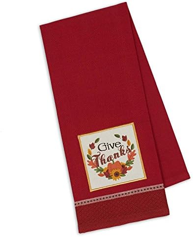 DII Thanksgiving Fall Kitchen Towels Collection Decorative Embellished Dish Towel Set, 18x28", Country Pumpkin, 3 Count - Image 3
