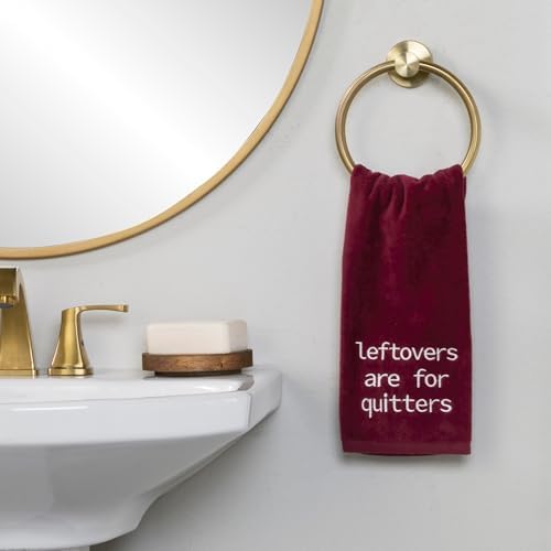 SKL Home Thanksgiving/Fall Leftovers Quitters Hand Towel Set-2pc, Wine - Image 5