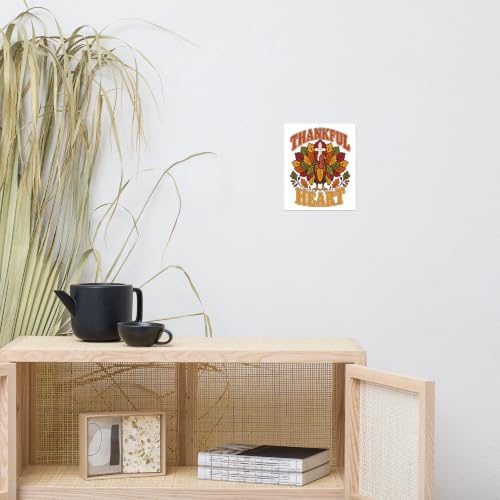 Thankful Heart Turkey Cross Christian Thanksgiving Unframed Poster - Image 3